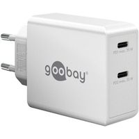 goobay USB-C Dobbelt Hurtigoplader 36 Watt, PD Hvid