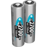 Ansmann Blister 2 X Accu, AA, 2700mAh AA / HR6 Nikkel-Metalhydrid (NiMH), Batteri Sølv, AA, 2700mAh, AA / HR6, Nikkel-Metalhydrid (NiMH), 1,2 V, 2700 mAh, Blå