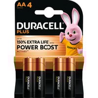 Duracell Plus Engangsbatteri AA Alkaline Engangsbatteri, AA, Alkaline, 1,5 V, 4 stk, Sort, Guld