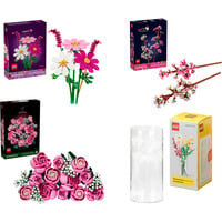 LEGO Botanicals rosa blomsterbuket sæt (med vase), Bygge legetøj 