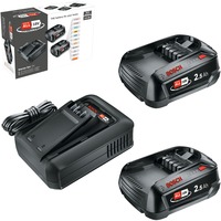 Bosch Batteri startpakke 18V 2x 2,5Ah + hurtigoplader AL 18V-44, Sæt Sort