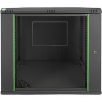 Digitus DN-19 12U-6/6-EC-SW stativ Vægmonteret stativ Sort, IT kabinet Sort, Vægmonteret stativ, 12U, 60 kg, Nøglelås, 29 kg, Sort