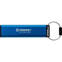 Kingston IronKey Keypad 200 256 GB, USB-stik Blå