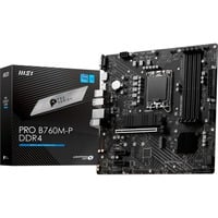 MSI PRO B760M-P DDR4 bundkort Intel B760 LGA 1700 micro ATX Sort, Intel, LGA 1700, Intel® Celeron®, Intel® Pentium® Gold, LGA 1700, DDR4-SDRAM, 128 GB