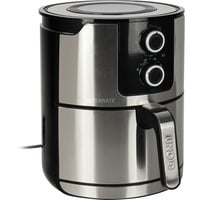 Unold 58655 frituregryde Dobbelt 5 L 1400 W Varmluftsteger Sort, Rustfrit stål, Airfryer børstet rustfrit stål/Sort, Varmluftsteger, 5 L, 1 kg, 80 °C, 200 °C, 60 min.