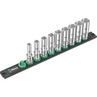 Wera Møtrik-magnetliste B Deep 1 Sæt med topnøgleindsatser 3/8" Sort/Grøn