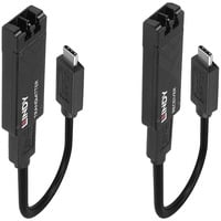 Lindy 43312 netværk forlænger Netværkssender & -modtager Sort, Forlængerledning Sort, Netværkssender & -modtager, 100 m, 10000 Mbit/s, Fiber, USB 3.2 Gen 1 (3.1 Gen 1) Type-C, Sort