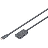 Digitus Aktivt USB 3.2 Gen 1 forlængerledning, USB-C stik > USB-C hunstik Sort