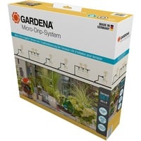 GARDENA Micro-Drip-System drypvandingssæt terrasse, 30 planter, Drippers Sort/grå