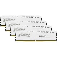 Kingston FURY FURY Beast 128GB 5200MT/s DDR5 CL40 DIMM (Sæt med 4) White XMP, Hukommelse Hvid, 128 GB, 4 x 32 GB, DDR5, 288-pin DIMM, Hvid