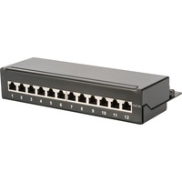 Digitus Desktop CAT 6A 1U, Patch Panel Sort, 10 Gigabit Ethernet, RJ-45, Sort, Galvaniseret stål, SECC, Reolmontering, 1U