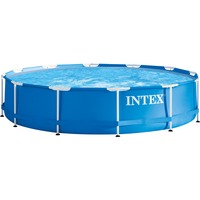 Intex 28202GN swimmingpool til over jorden Indrammet pool Rund Blå, Hvid, Swimming pool Blå, Indrammet pool, Blå, Hvid, 18,5 kg
