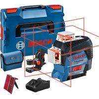 Bosch GLL 3-80 C Professional Linjeniveau 30 m 630 - 650 nm (< 10 mW), Kryds- & linjelaser Blå/Sort, 30 m, 0,2 mm/m, 4°, 120 m, 630 nm, Horisontal/vertikal