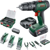 Bosch Universal Impact 18V 1450 rpm Nøglefri 1,3 kg Grøn, Bore-/ skruemaskine Grøn/Sort, Pistolgreb boremaskine, Nøglefri, Grøn, 1 cm, 1450 rpm, 3 cm