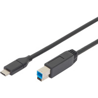 Digitus USB 3.2 Gen 1 tilslutningskabel USB-C > USB-B Sort