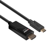 Lindy 43317 videokabel adapter 10 m USB Type-C HDMI Type A (Standard) Sort Sort, 10 m, USB Type-C, HDMI Type A (Standard), Hanstik, Hanstik, Lige