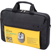 DICOTA Value Toploading Kit taske og etui til notebook 39,6 cm (15.6") Brevtaske Sort, Laptop Sort, Brevtaske, 39,6 cm (15.6"), Skulderrem, 500 g