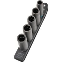 Hazet SmartRail 1/2" slagmaskineskrueindsats-sæt sekskant, 5 dele, Topnøgle Sort