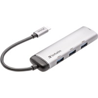 Verbatim USB-C Multiport Hub USB 3.2 Gen 1 (3.1 Gen 1) Type-C 5000 Mbit/s Grå, USB hub Sølv, USB 3.2 Gen 1 (3.1 Gen 1) Type-C, USB 3.2 Gen 1 (3.1 Gen 1) Type-A, 5000 Mbit/s, Grå, Aluminium, Plast, 0,15 m
