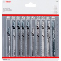 Bosch 2 607 011 172 stiksav, rullesav & sabelsavklinge Stiksavklinger 10 stk, Savklinge sæt Stiksavklinger, Hårdt træ, Laminat, Træ, 10 stk, Blister