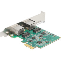 DeLOCK PCI Express x1 kort 2 x RJ45 2,5 Gigabit LAN RTL8125, Netværkskort 