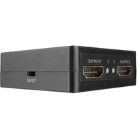Lindy 38358 video-splitter HDMI 2x HDMI, HDMI splitter Sort, HDMI, 2x HDMI, 3840 x 2160 pixel, Sort, Metal, 60,5 mm
