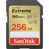 SanDisk Extreme 256 GB SDXC UHS-I Klasse 10, Hukommelseskort 256 GB, SDXC, Klasse 10, UHS-I, 180 MB/s, 130 MB/s