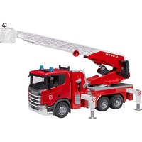 bruder Scania Super 560R brandbil med drejelig stige, vandpumpe, lys og lyd, Model køretøj 