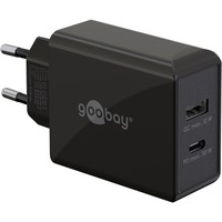 goobay USB-C PD dobbelt hurtigoplader 30 watt Sort