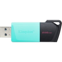 Kingston DataTraveler Exodia M USB-nøgle 256 GB USB Type-A 3.2 Gen 1 (3.1 Gen 1) Sort, Turkis, USB-stik Turkis/Sort, 256 GB, USB Type-A, 3.2 Gen 1 (3.1 Gen 1), Glide, 10 g, Sort, Turkis