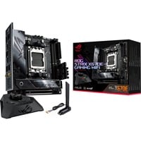 ASUS ROG STRIX X670E-I GAMING WIFI AMD X670 Sokkel AM5 mini ITX, Bundkort Sort/Sølv, AMD, Sokkel AM5, DDR5-SDRAM, 64 GB, DIMM, To-kanals