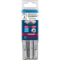 Bosch Expert SDS plus-7X Hammer drill bit 10 stk, Boremaskine Borehammer, Hammer drill bit, 4 mm, 115 mm, Beton, Sten, 5 cm