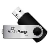 MediaRange Flexi-Drive 8 GB, USB-stik Sort/Sølv