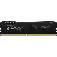 Kingston FURY FURY Beast 16GB 3200MT/s DDR4 CL16 DIMM 1Gx8 Black, Hukommelse Sort, 16 GB, 1 x 16 GB, DDR4, 288-pin DIMM