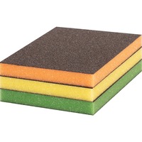 Bosch 2 608 901 176 sandpapir Slibepude Manuel slibetilbehørssæt 3 stk, Grinding sponge multi-coloured, Slibepude, Manuel slibetilbehørssæt, Skum, Træ, Tør slibning, Brun, Grøn, Orange, Gul