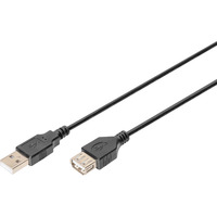 Digitus USB 2.0 forlængerledning, USB-A stik > USB-A hunstik Sort