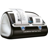 Dymo LabelWriter 450 Twin Turbo etiketprinter | Direkte termisk etiketprinter | Hurtig udskrivning af op til 71 etiketter pr. minut, etiketter, stregkoder m.m. | Tilslutning til computer | Til hjemmet og kontoret Sort/Sølv, etiketter, stregkoder m.m. | Tilslutning til computer | Til hjemmet og kontoret, Direkte termisk, 600 x 300 dpi, Sort, Sølv