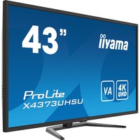 iiyama ProLite X4373UHSU-B1 computerskærm 108 cm (42.5") 3840 x 2160 pixel 4K Ultra HD Sort, Offentlig visning Sort, 108 cm (42.5"), 3840 x 2160 pixel, 4K Ultra HD, 3 ms, Sort