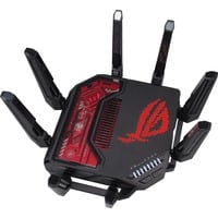 ASUS ROG Rapture GT-BE19000 trådløs router Multi-Gigabit Ethernet Tri-band (2,4 GHz/5 GHz/6 GHz) Sort, Rød Wi-Fi 7 (802.11be), Tri-band (2,4 GHz/5 GHz/6 GHz), Ethernet LAN, Sort, Rød, Bordplade router