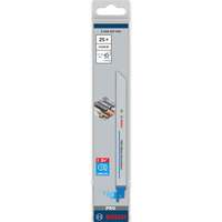 Bosch 2 608 657 556 stiksav, rullesav & sabelsavklinge Saber savklinge Bimetal 25 stk Saber savklinge, Plast, Profil, Blik (medium-tyk), Blik (tyk), Bimetal, Blå, 17,5 cm, 10/14