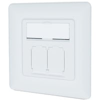 Digitus CAT.6A dataudtag, indbygget, afskærmet, 2x RJ-45 LSA, Samledåse Hvid