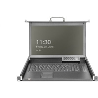 Digitus Modulær HD LCD KVM-konsol med 17" TFT 1-port VGA, KVM-switchen Sort