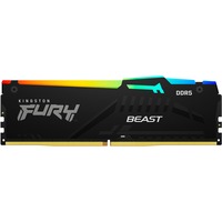 Kingston FURY FURY Beast 32 GB 5600 MT/s DDR5 CL36 DIMM RGB EXPO, Hukommelse Sort, 32 GB, 1 x 32 GB, DDR5, 288-pin DIMM