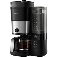 Philips All-in-1 Brew HD7888 Drypkaffemaskine med kværn, Filter maskine Sort/rustfrit stål, Filter kaffemaskine, 1,25 L, Kaffebønner, Indbygget kværn, 1000 W, Sort, Sølv