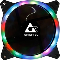 Chieftec AF-12RGB Computerkølesystem Ventilator 12 cm Sort 1 stk, Sag fan Sort/Hvid, Ventilator, 12 cm, 1200 rpm, Sort