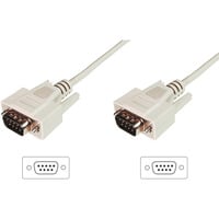 Digitus Serielt datatransfer tilslutningskabel, D-Sub9 (stik) > D-Sub9 (stik) Beige