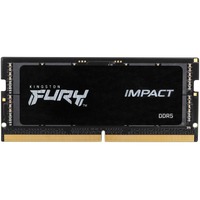 Kingston FURY FURY 32 GB 4800 MT/s DDR5 CL38 SODIMM Impact, Hukommelse Sort, 32 GB, 1 x 32 GB, 262-pin SO-DIMM