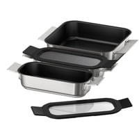 Bosch HEZ9FF030 ovndel & tilbehør Bagesæt Rustfrit stål, Stegepande sæt rustfrit stål/Sort, Bagesæt, Bosch, Ovn, Rustfrit stål, 3 stk