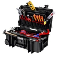 KNIPEX Værktøjskasse "Robust26 Move" sanitær, 17 dele, Værktøjssæt Sort