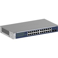 Netgear GS724Tv6 Administreret L2+/L3 Gigabit Ethernet (10/100/1000) 1U Blå, Grå, Switch Blå, Administreret, L2+/L3, Gigabit Ethernet (10/100/1000), Fuld duplex, Stativ-montering, 1U